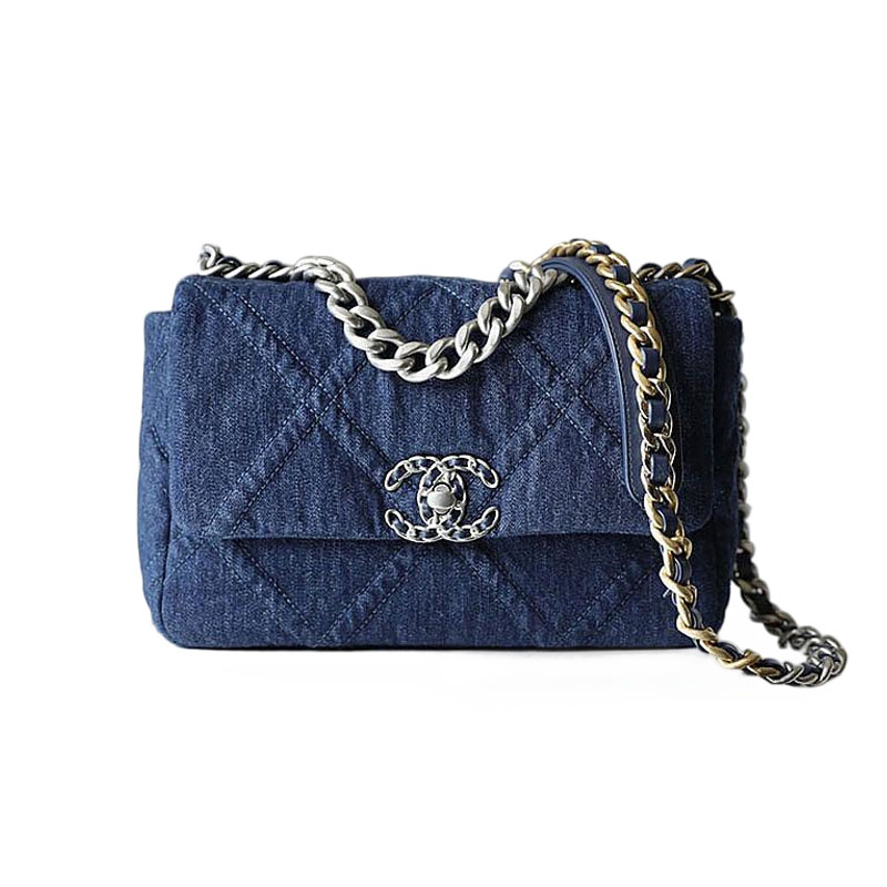 Chanel 19 Bag Light Blue Denim / Dark Blue Denim / Wine Red / Deep Red / Pink / Green / Apricot color 26cm Crossbody Bags - 图片 9
