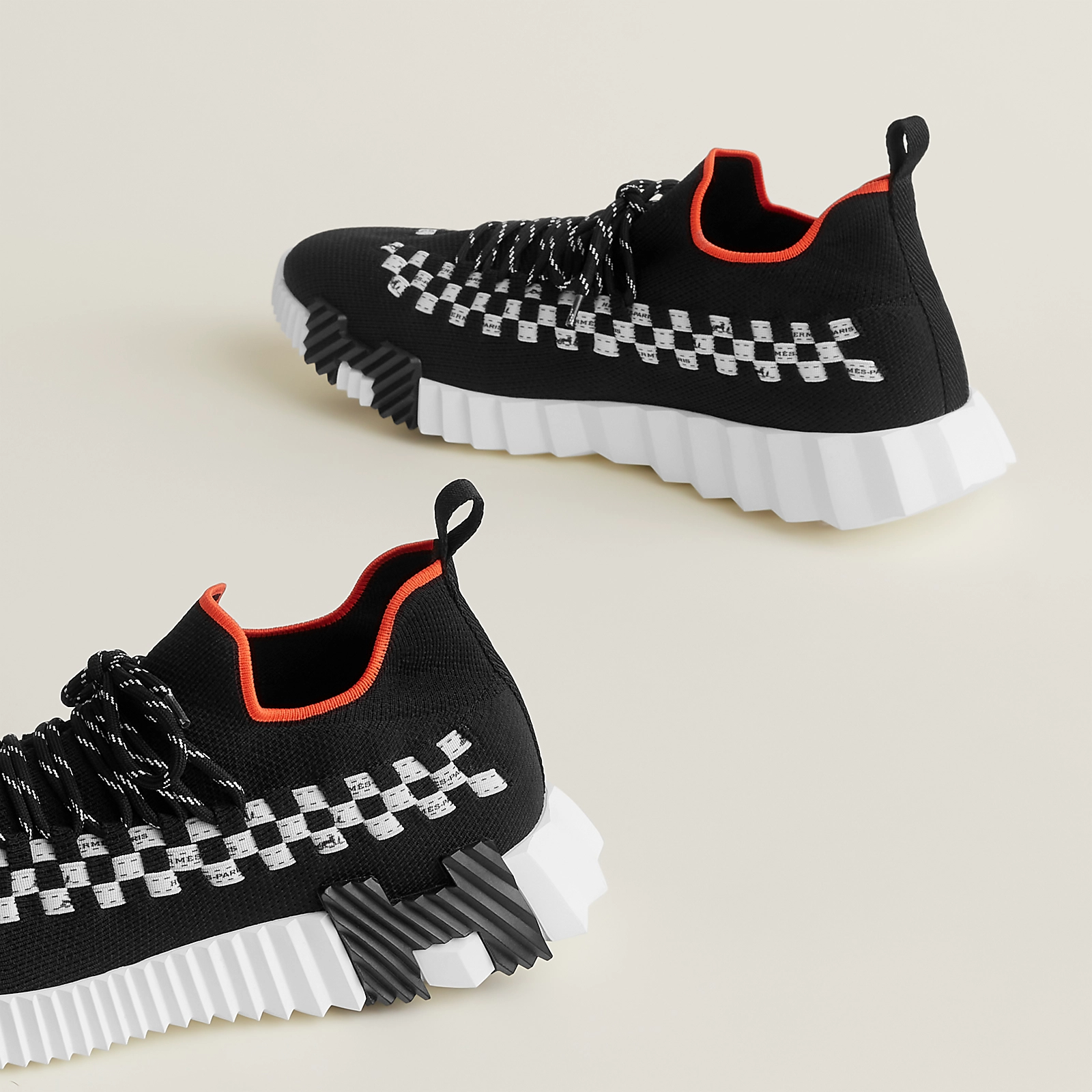 HERMES Flex Sneakers Black Sports Shoes - 图片 3