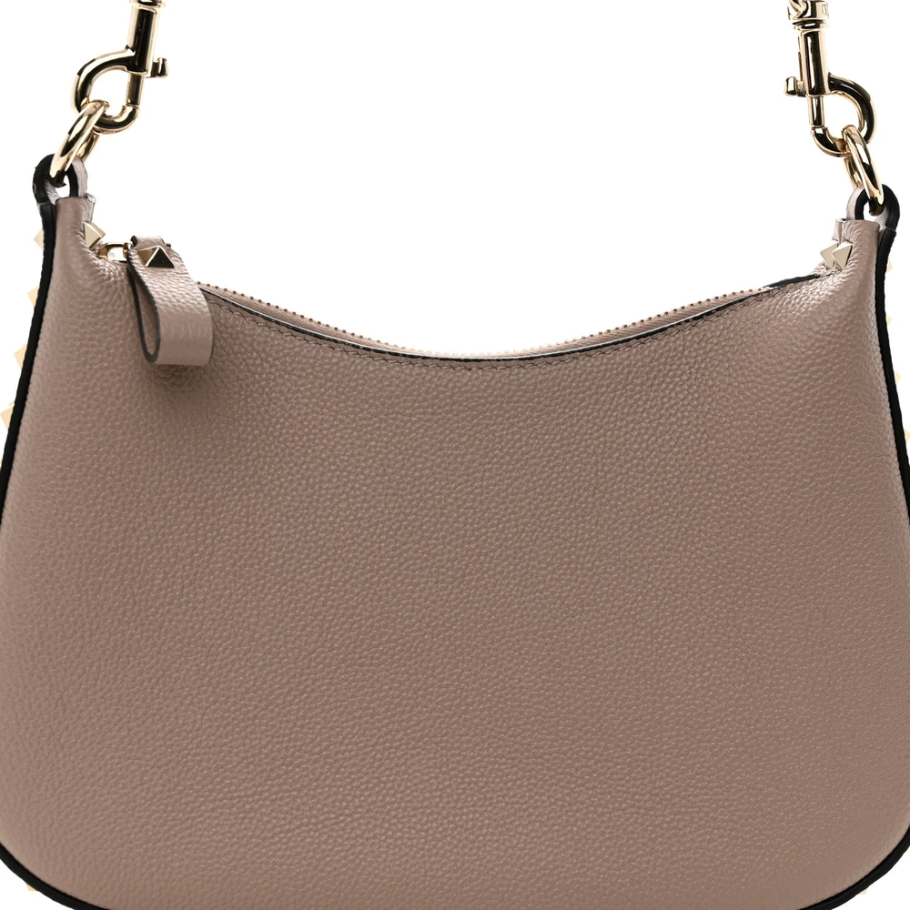 Valentino Garavani Mini Rockstud Hobo Poudre Grainy Calfskin Leather Gold Hardware - 图片 7