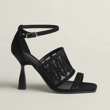 HERMES Jasmine Black High Heels Sandal