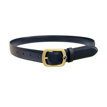 Gucci Women's Rectangular Buckle Belt In Black/Coffee/Brown/Red Smooth Calfskin With Gold Hardware 30mm