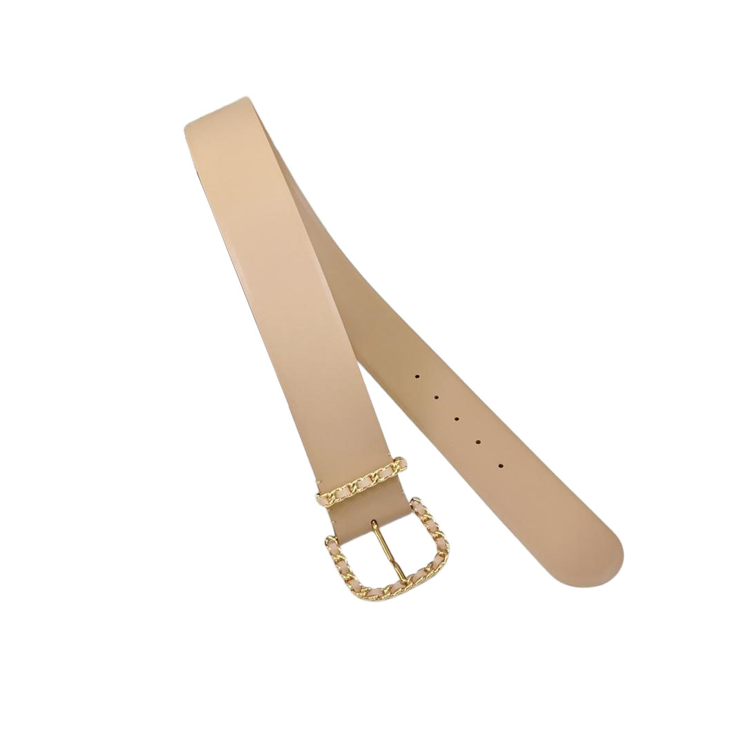 Chanel Chain Buckle Belt In Beige/Pink/Black/Blue Calfskin With Gold Hardware 50mm - 图片 3