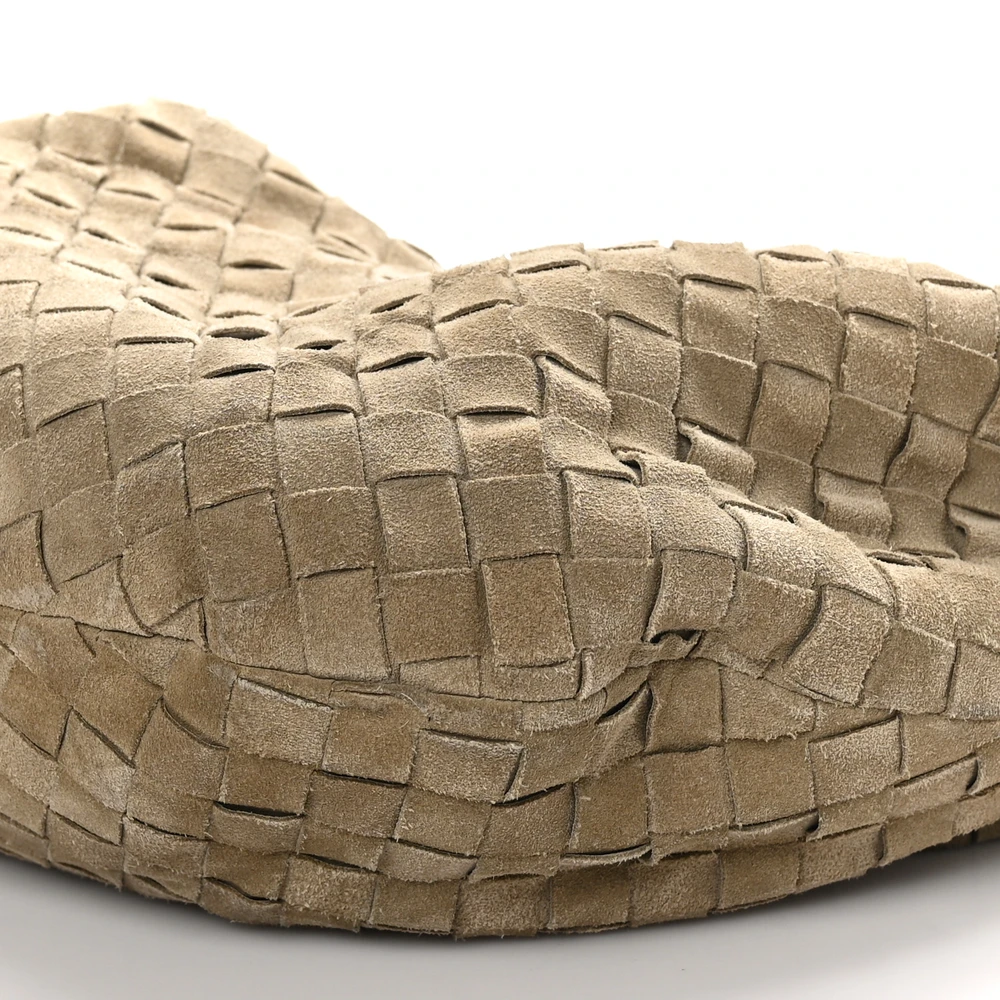 Bottega Veneta Maxi Teen Intrecciato Jodie Hobo Beige Suede & Calfskin Leather - 图片 5