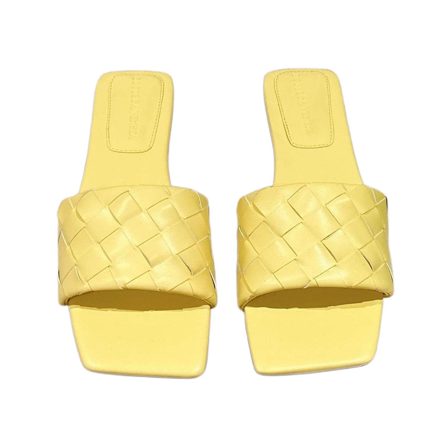 Bottega Veneta Parco Mule In Yellow Intrecciato Leather Flat Mule Sandal