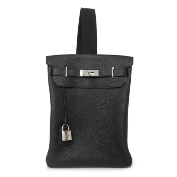 Hermès HAC à Dos GM Backpack Black Togo Leather Palladium Hardware