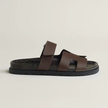HERMES Chypre Coffee color Slippers