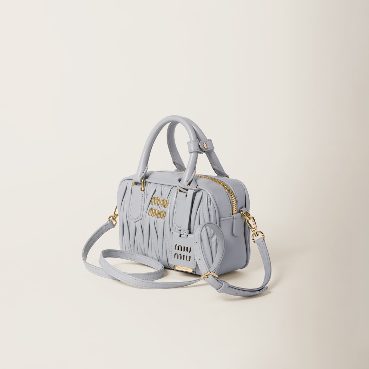 Miu Miu Arcadie matelassé Quilted Lambskin Leather Blue Top-Handle Bags - 图片 3