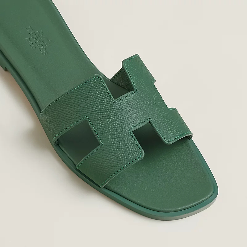 HERMES Oran Green Slippers - 图片 4