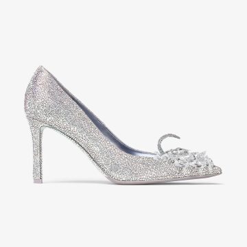 JIMMY CHOO Heart - shaped crystal decorated rainbow color tipped heels