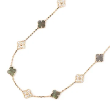 Van Cleef & Arpels Vintage Alhambra Necklace 20 motifs Gray shell
