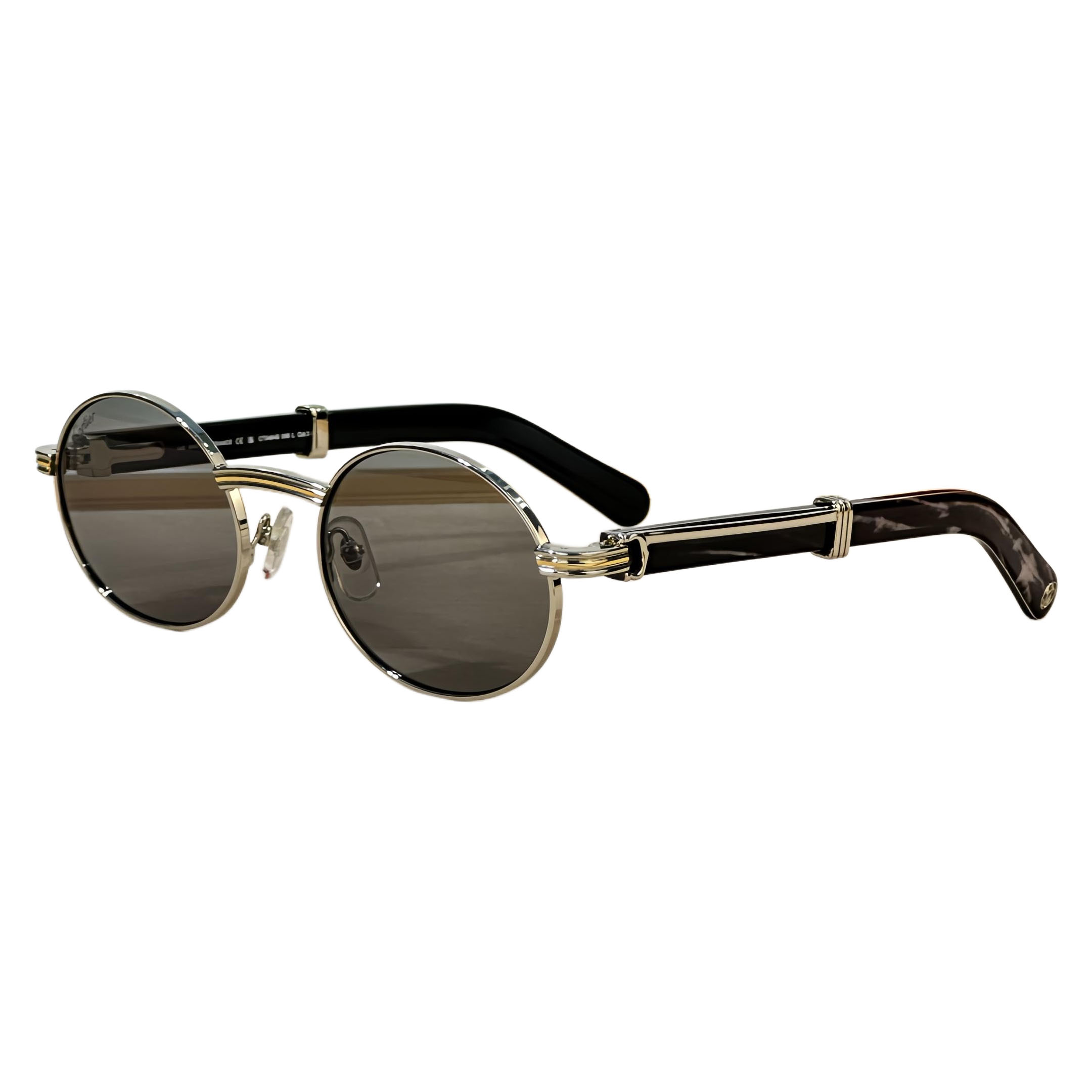 Cartier Oval glasses black/grey silver/black gold/brown gold/blue/black camouflage/green color Size 55-22-145 - 图片 2