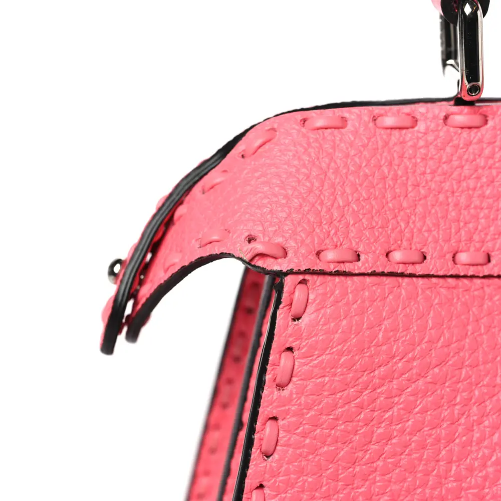Fendi Tape Stitch Small Peekaboo I SEE U Satchel Pink Dalia Cuoio Roma Sellerissima & Nappa Sintetica Leather Silver Hardware - 图片 10