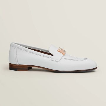 HERMES Paris White Loafers