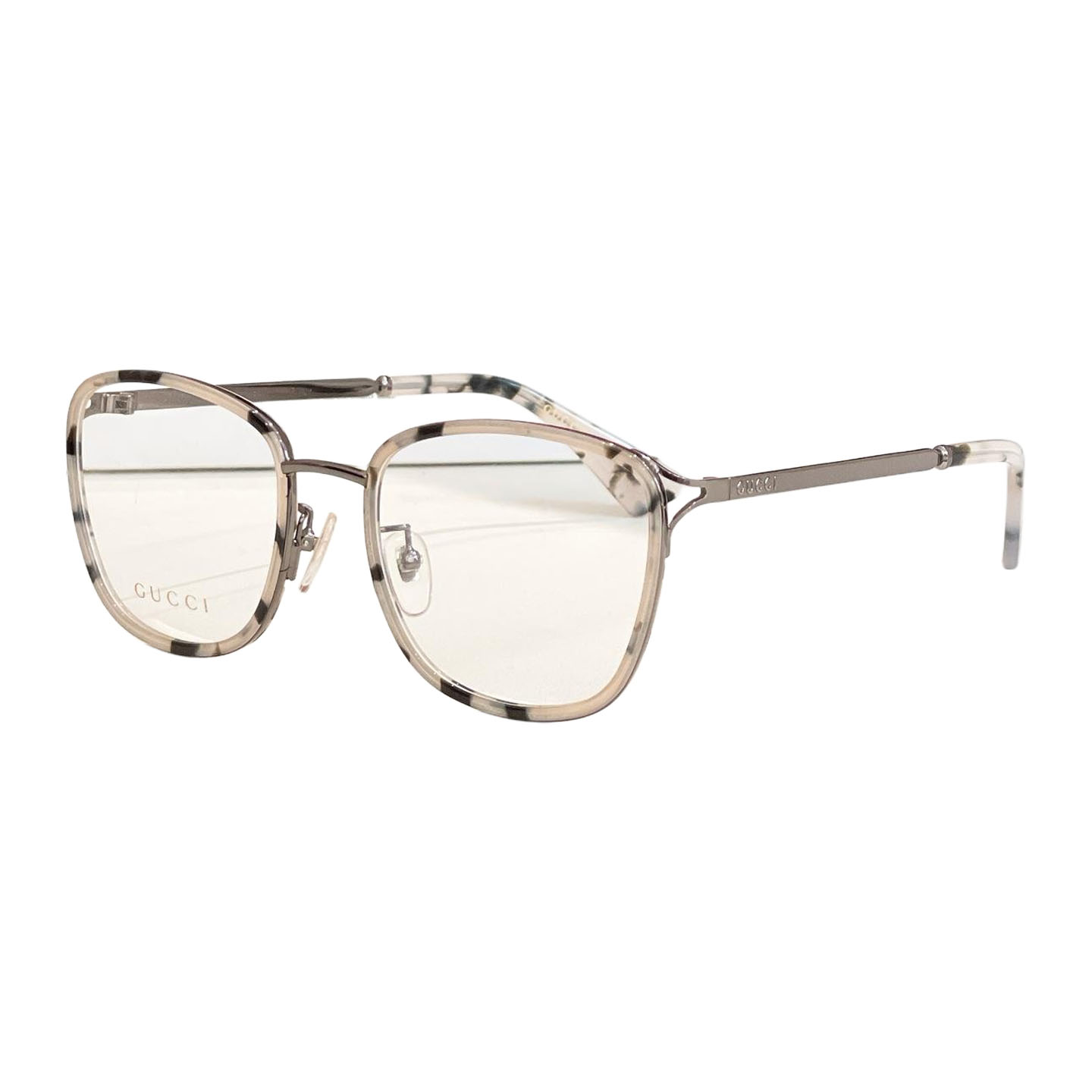 Gucci square frame glasses black gold/red/leopard/rose gold/camouflage/leopard rose gold color transparent lens Size 53口18-145 - 图片 5