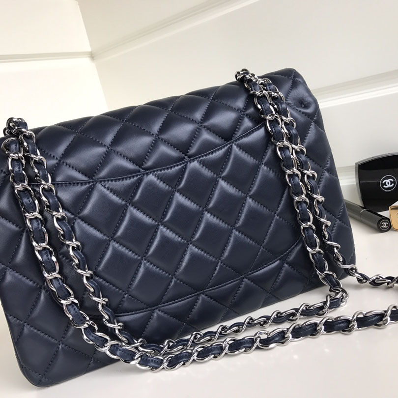 Chanel CF Blue / Navy Blue Quilted Lambskin Leather Crossbody Bags - 图片 10