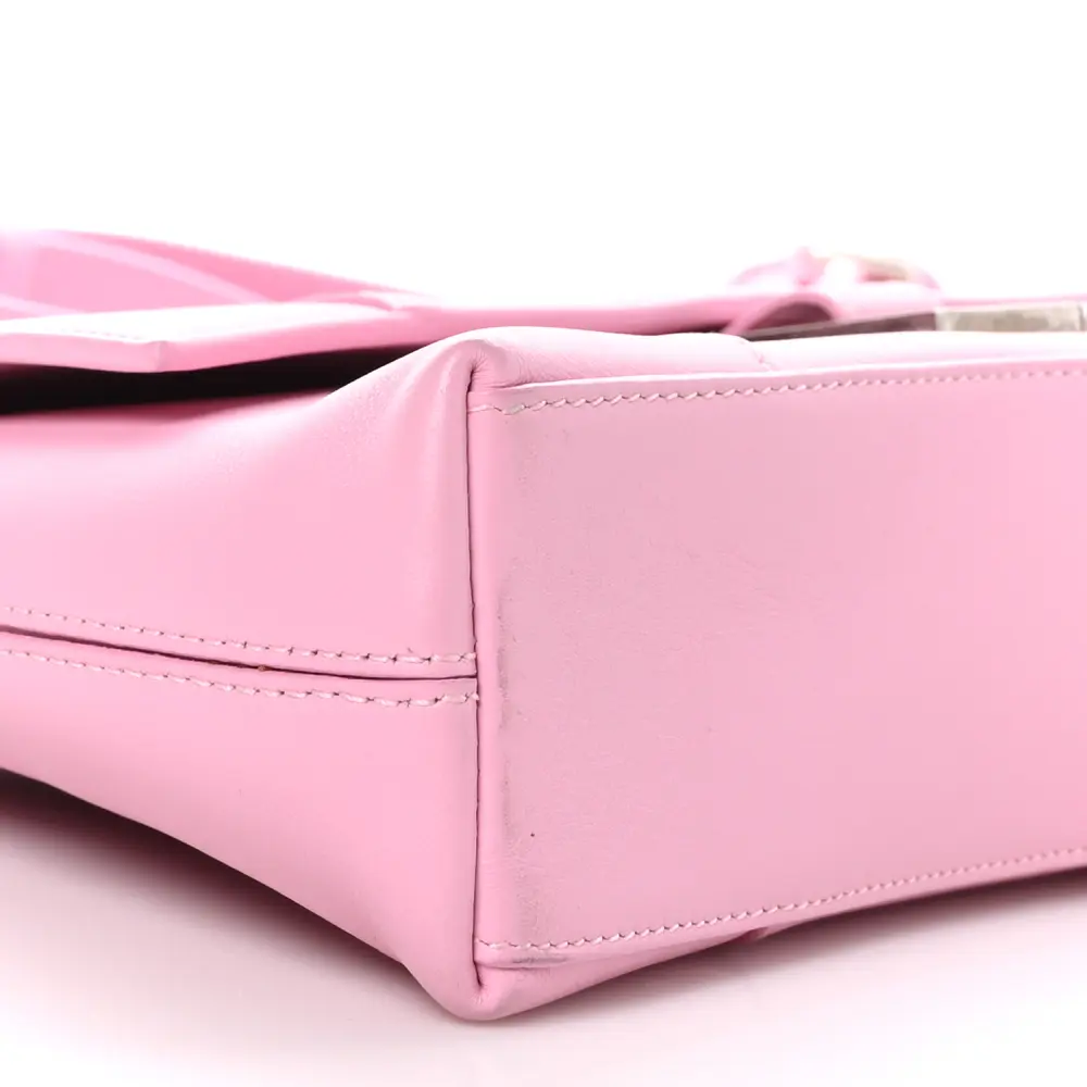 Balenciaga XS Downtown Shoulder Bag Candy Pink Semi-Shiny Smooth Calfskin Leather Silver Hardware - 图片 5