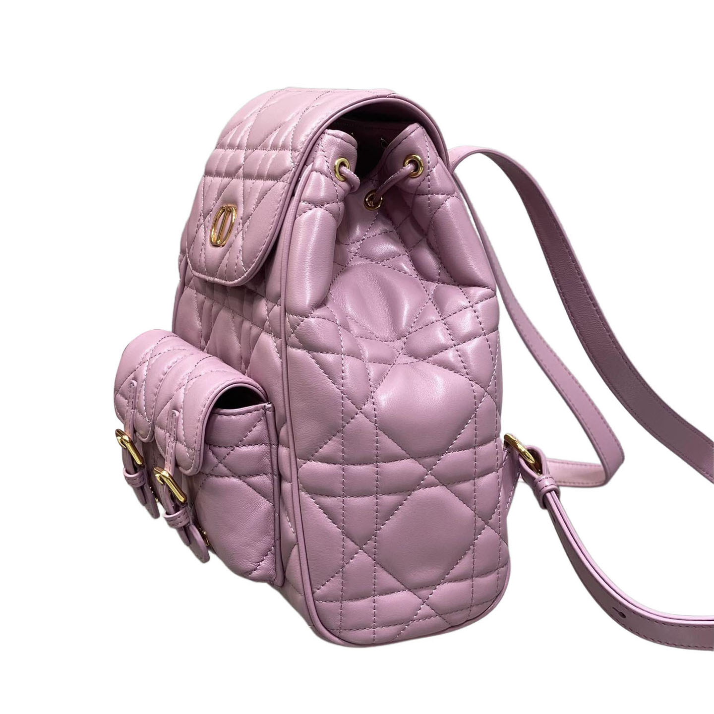 Dior Medium Dior Caro Backpack In Purple/Blue/Burgundy/Beige/White/Black Macrocannage Lambskin Gold Hardware - 图片 3