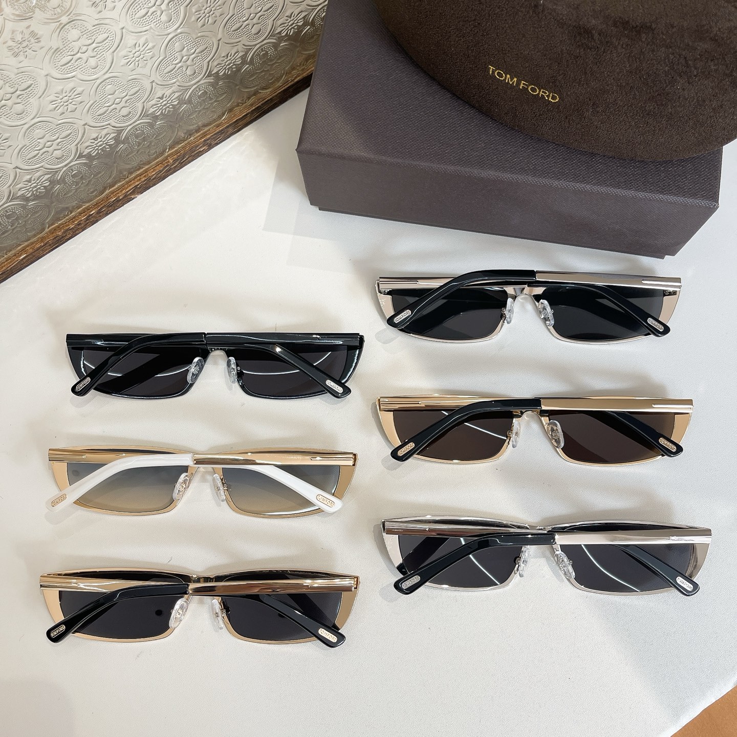 Tom Ford Warp glasses silver blue/silver black/black/gold blue/gold black/gold brown color Size 67口8-130 - 图片 8