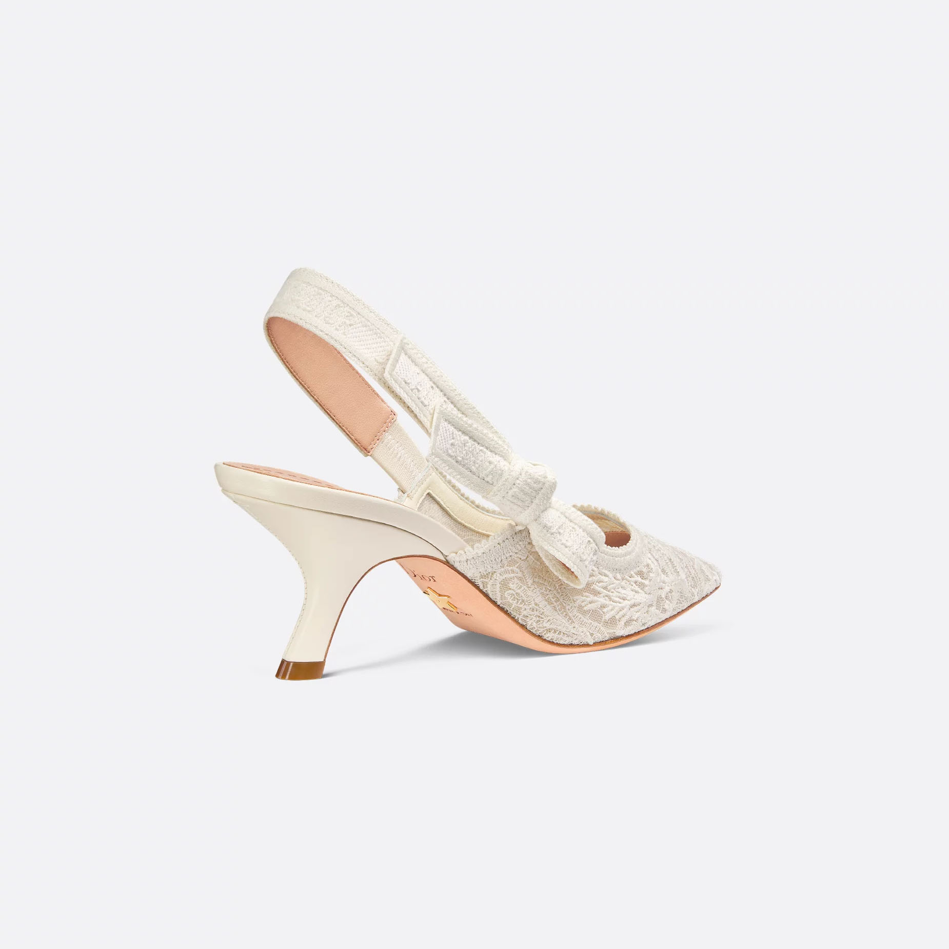 Dior beige white pointy embroidered stiletto heels - 图片 3