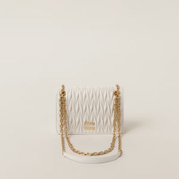 Miu Miu Quilted Lambskin Leather white Shoulder Bags