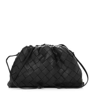 Bottega Veneta Mini Intrecciato Pouch Black Nappa Leather