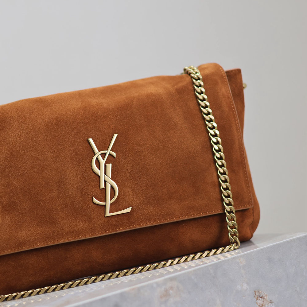 Saint Laurent Khaki Kate Reversible Chain Bag (Suede & Smooth Leather / Suede & Crocodile Pattern) Crossbody Bags - 图片 5