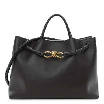 Bottega Veneta Medium Andiamo Shoulder Bag Fondant Silky Calfskin Leather Gold Hardware