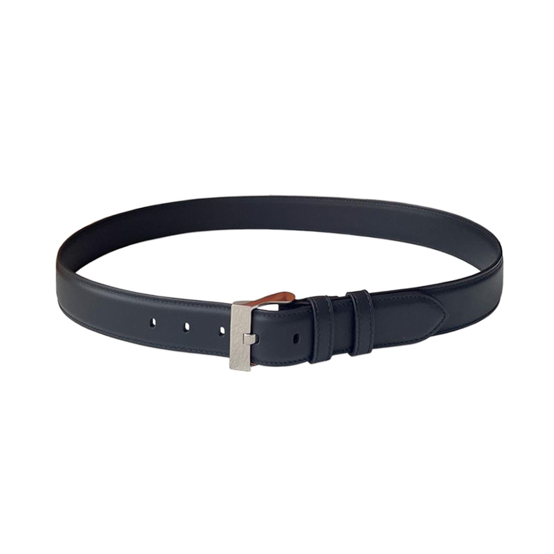 Bottega Veneta Men's Square Buckle Belt In Peru/Blue/Black Smooth Calfskin With Silver/Gold Hardware 35mm - 图片 5