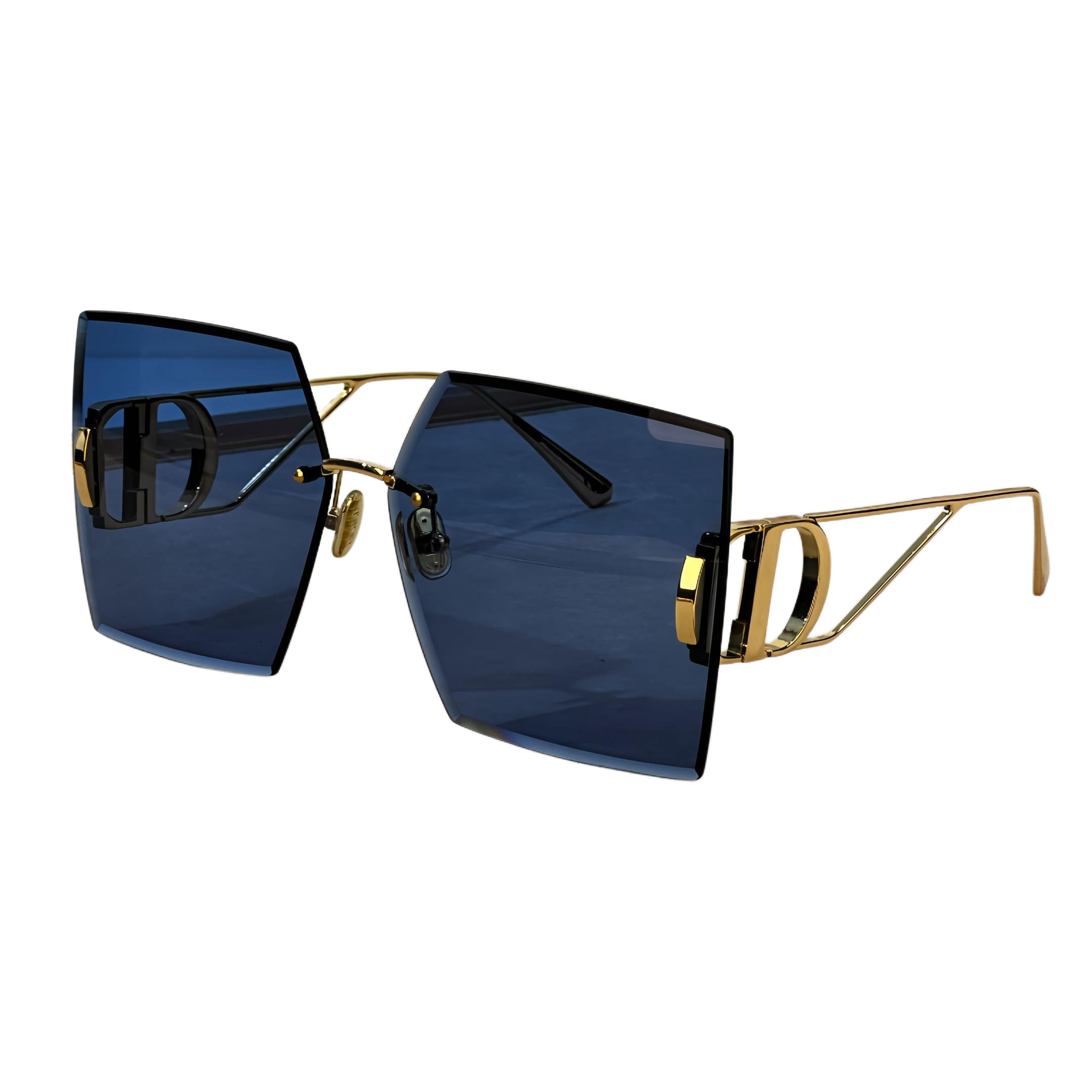 DIOR 30 MONTAIGNE square frame glasses gradient color of purple to gold/gold/grey/black gold/blue color Size 64口14-135 - 图片 10