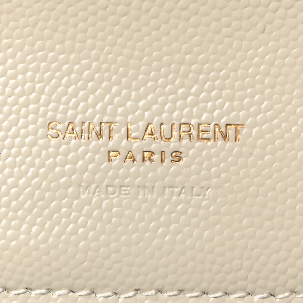 Saint Laurent Medium Envelope Clutch Blanc Vintage Chevron Monogram Grain De Poudre Matelasse Leather Gold Hardware - 图片 2