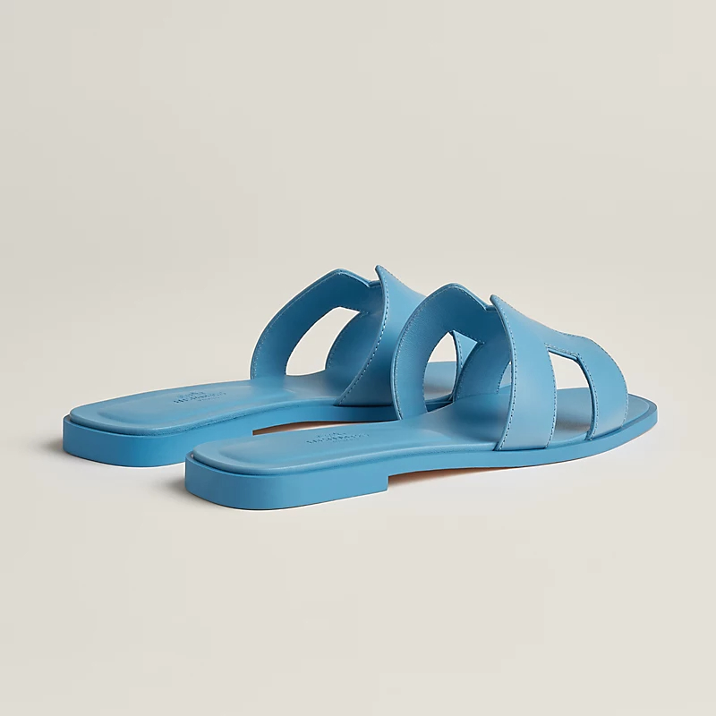 HERMES Oran Blue Slippers - 图片 3