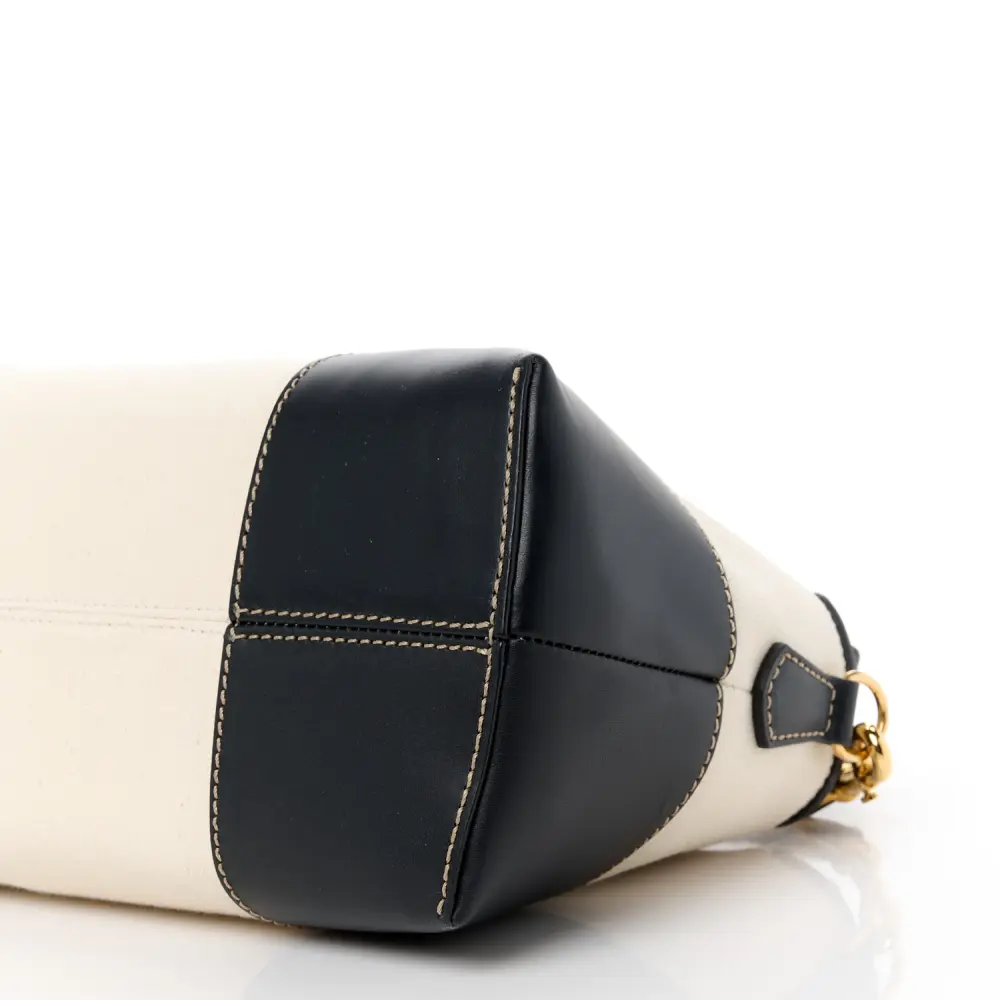 Fendi Medium Logo Embroidered By The Way Boston Bag Grezzo/Black Canvas & King Vitello Leather Gold Hardware - 图片 6