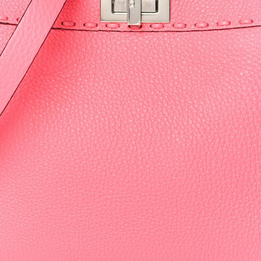 Fendi Tape Stitch Small Peekaboo I SEE U Satchel Pink Dalia Cuoio Roma Sellerissima & Nappa Sintetica Leather Silver Hardware - 图片 9