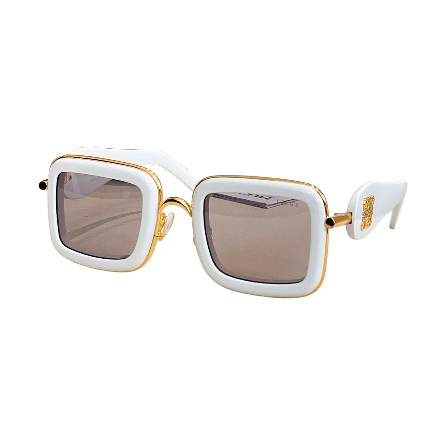 Loewe square frame glasses black white/white/black orange/black red/black/purple silver/purple gold/leopard color Size 49口27-140 - 图片 2