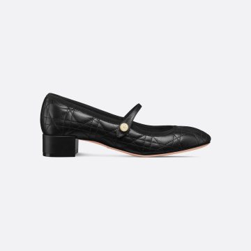 Dior black high-heeled ballet shoes