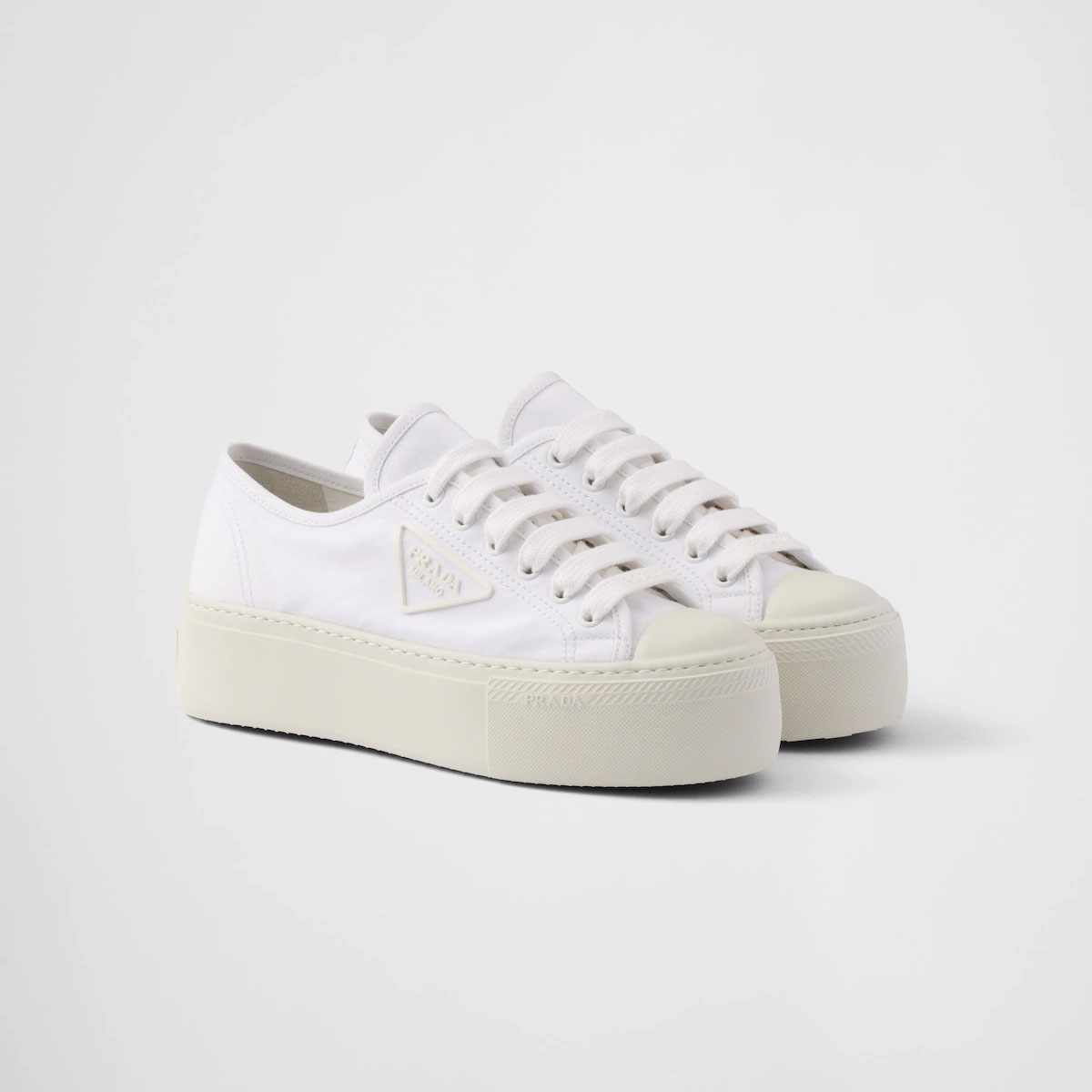 PRADA White lace-up sneakers - 图片 2