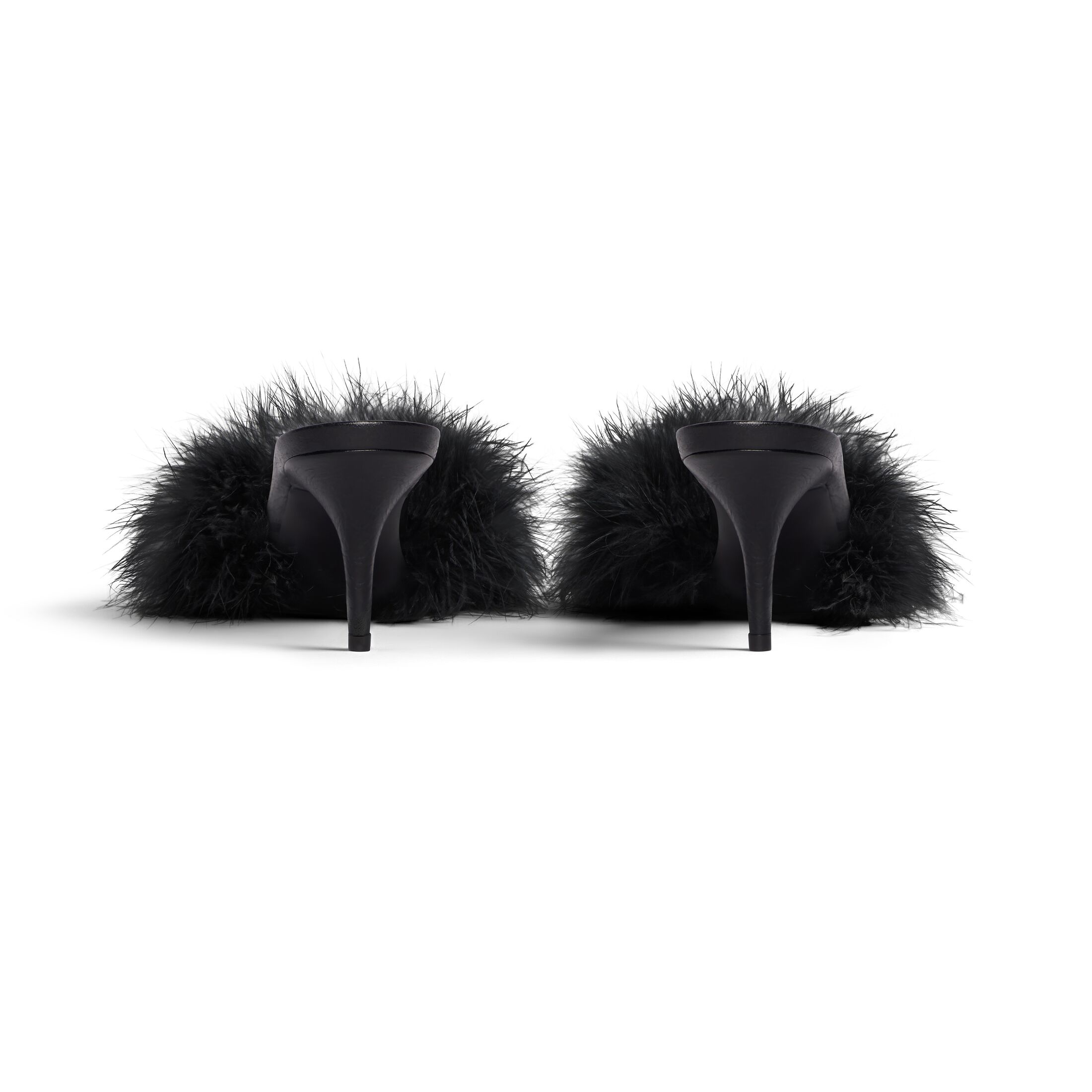 BALENCIAGA 70MM sandals Black feather slippers - 图片 3