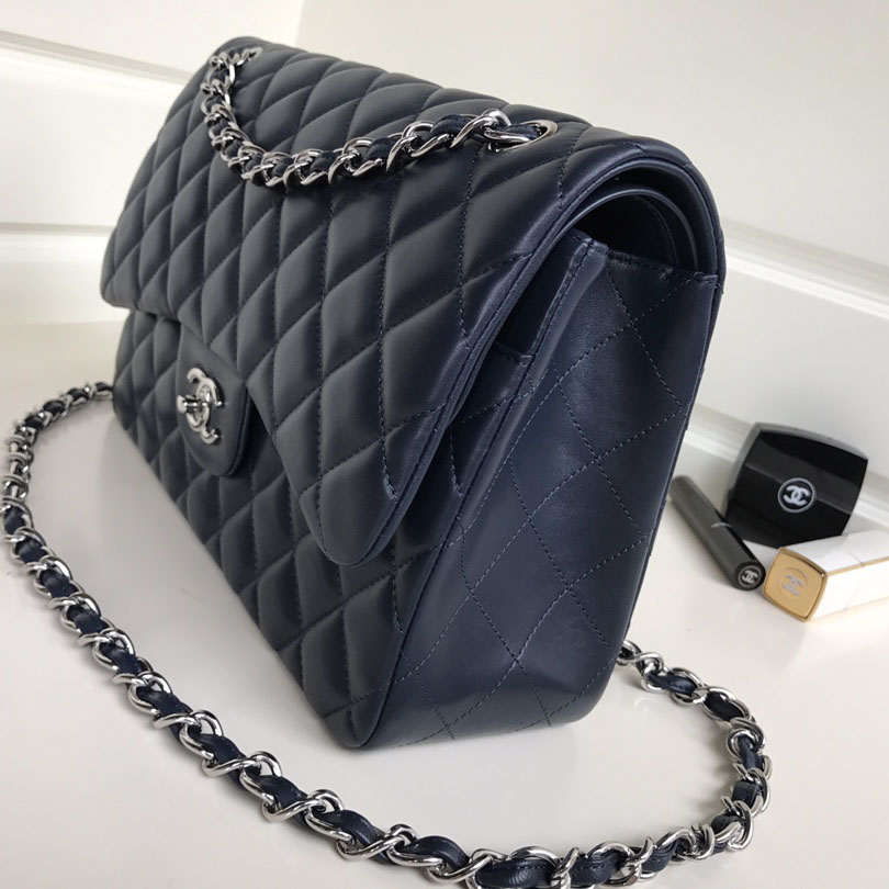 Chanel CF Blue / Navy Blue Quilted Lambskin Leather Crossbody Bags - 图片 8