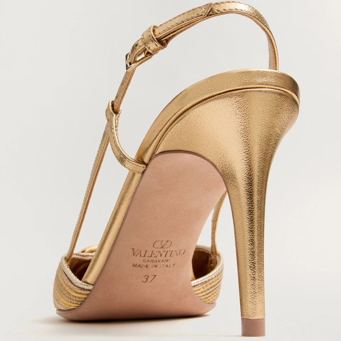 VALENTINO Metallic strappy heels (8cm high heel) - 图片 5