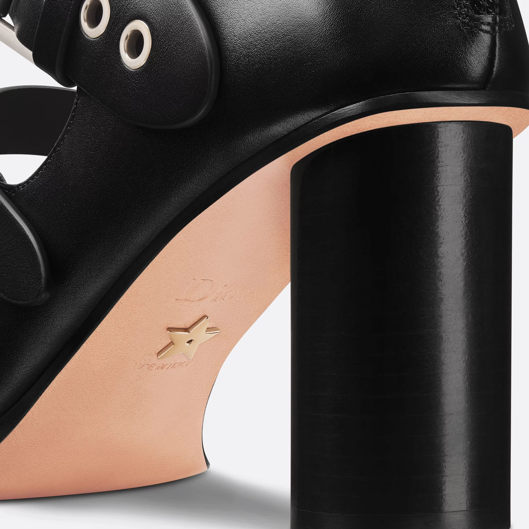 Dior black thick heel high-heeled sandals - 图片 3