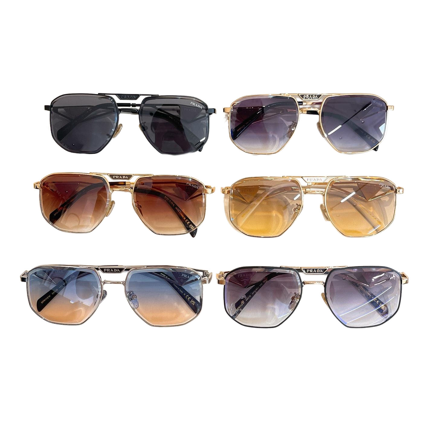 Prada Aviator glasses blue-orange/eggplant/brown/tawny/black color Size 59口18-145 - 图片 6