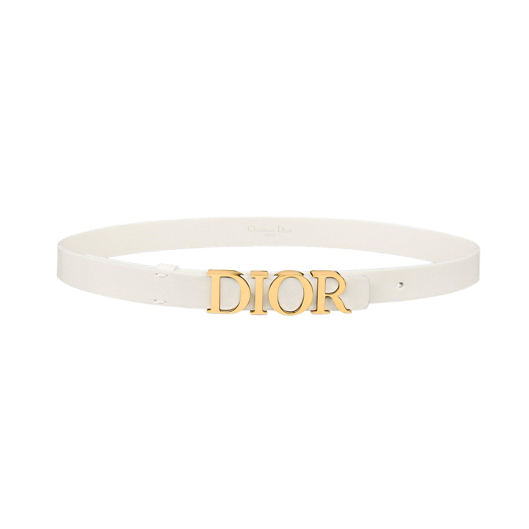 Dior Women' s DIOR Buckle D-Dream Belt In Black/White Calfskin With Gold/Silver Hardware 20mm - 图片 5