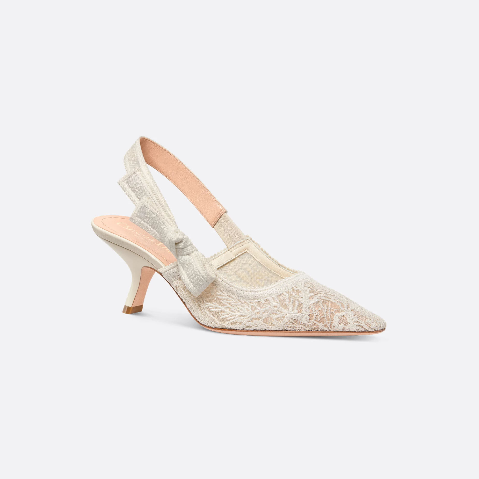 Dior beige white pointy embroidered stiletto heels - 图片 2