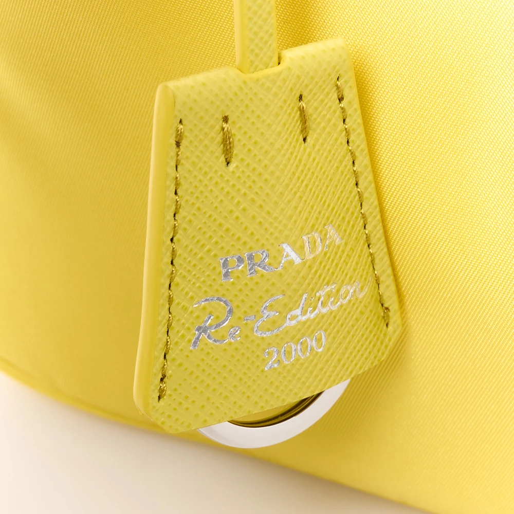 Prada Mini Re-Edition 2000 Bag Ananas Tessuto Nylon & Saffiano Leather Silver Hardware - 图片 8