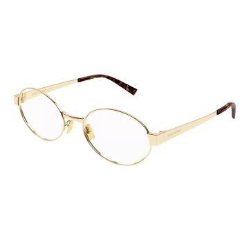 Saint Laurent round frame glasses gold/olive/brown/black color Size 55口19-145