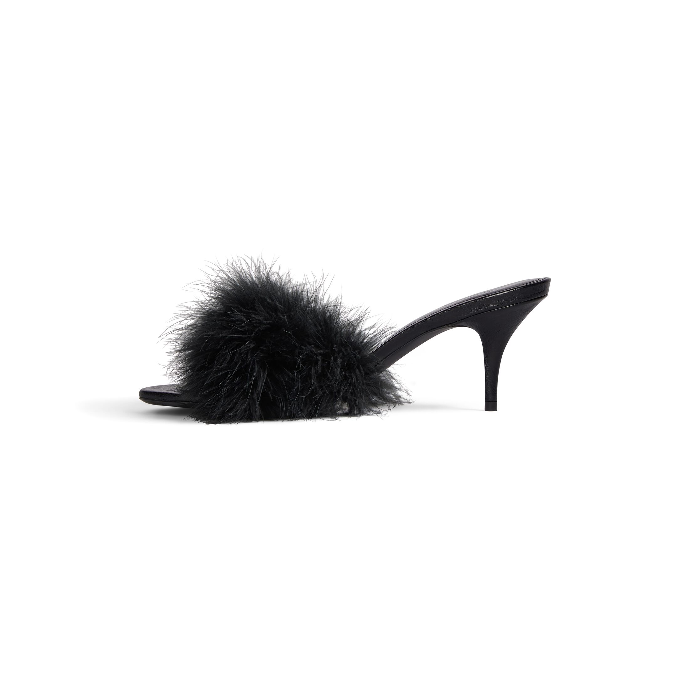 BALENCIAGA 70MM sandals Black feather slippers - 图片 5