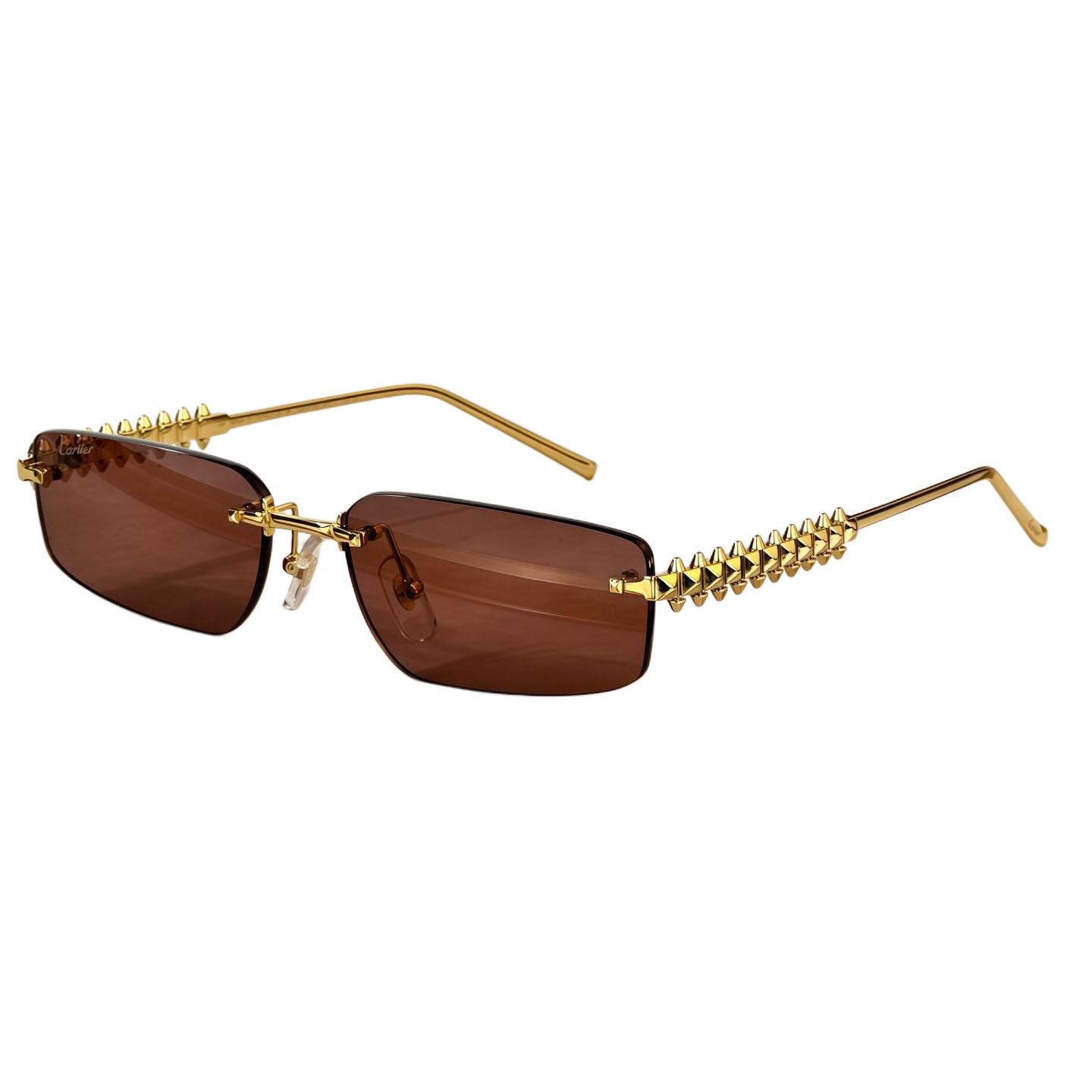 Cartier square frame glasses red/rust/tawny/brown/blue/black gold/black silver/purple gold color Size 58-16-140 - 图片 2