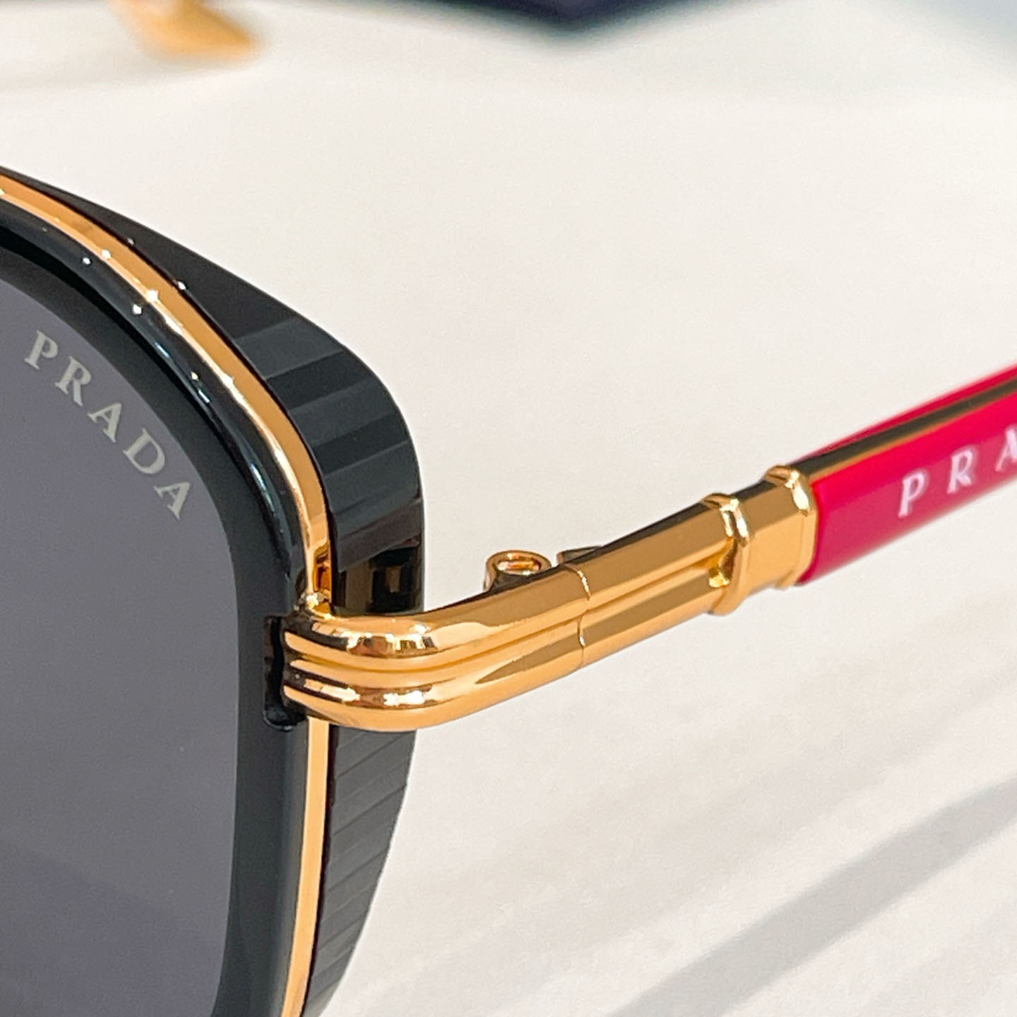 Prada aviator glasses black gold/leopard brown/black purple/blue orange/maroon color Size 58口17-140 - 图片 2