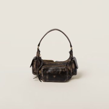 Miu Miu Pocket Leather Brown Top-Handle Bags