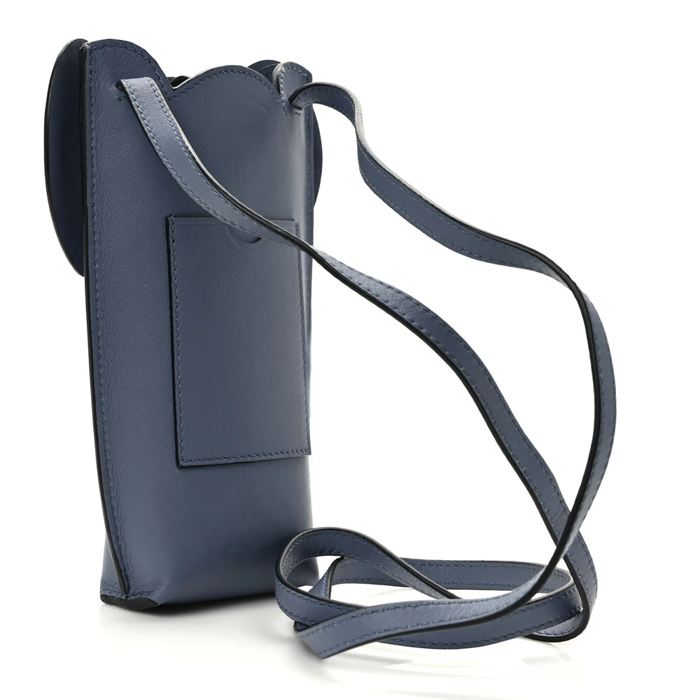 Lushentic Loewe Elephant Pouch Crossbody Bag Small Stone Blue Calfskin Leather - LUSHENTIC BAGS - 图片 3